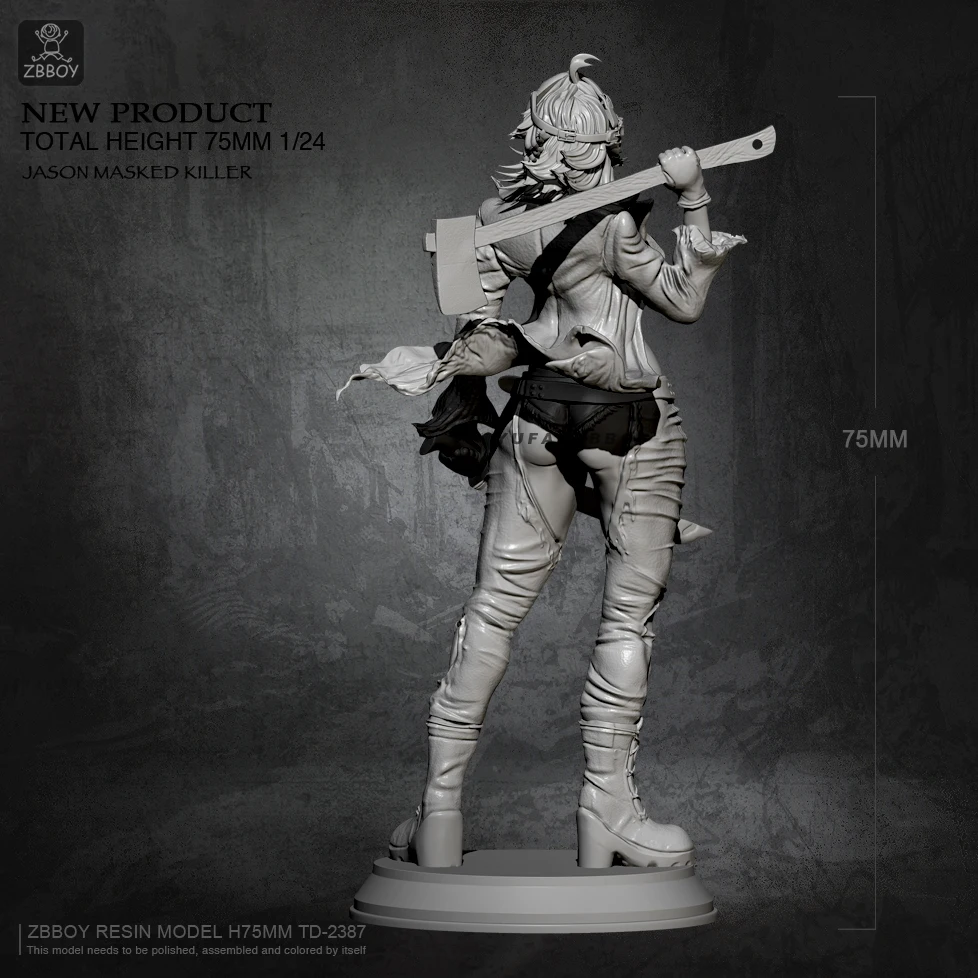 75mm Resin model kits Mask beauty self-assembled TD-2340