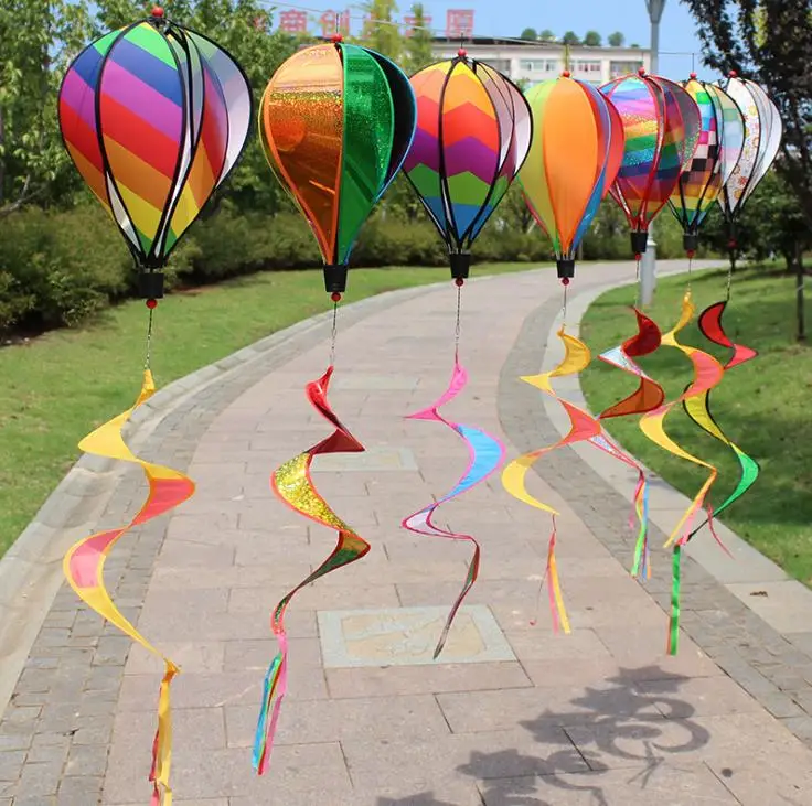 Hot Air Balloon Windsock Decorative Outside Yard Garden Party Event Decorative DIY Color Wind Spinners SN3274