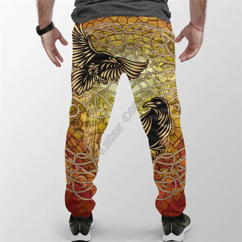 Huginn and Muninn of Odin on Yggdrasil Gold Men For Women 3D All Over Printed Joggers Harajuku Pants Full Hip Hop Sweatpants