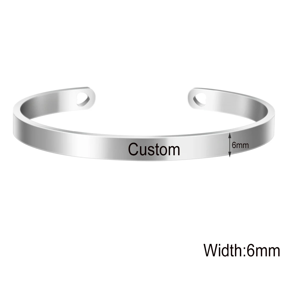 Custom Name Bracelet in Stainless Steel Cuff Bangle