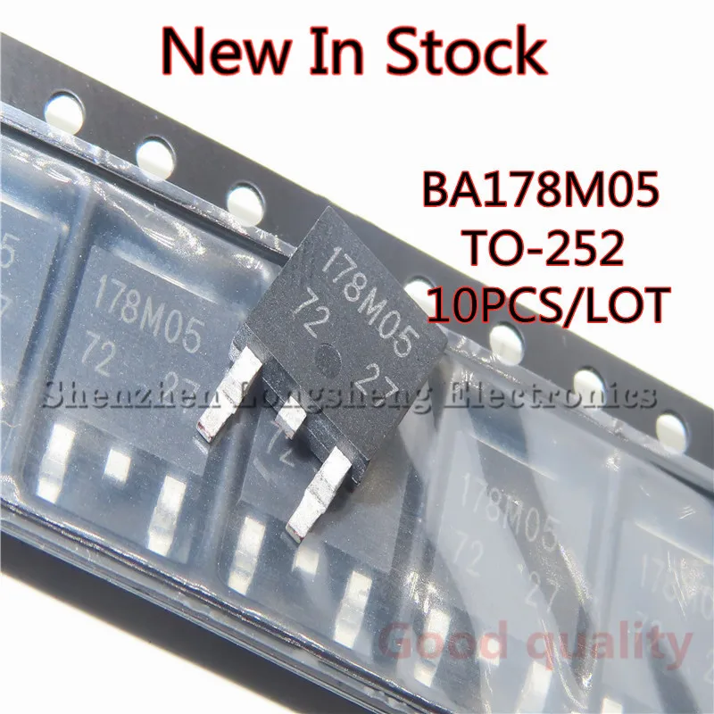 10PCS/LOT 178M05 BA178M05  BA178M05FP-E2 TO-252  Three-terminal regulator 5V0.5A New In Stock