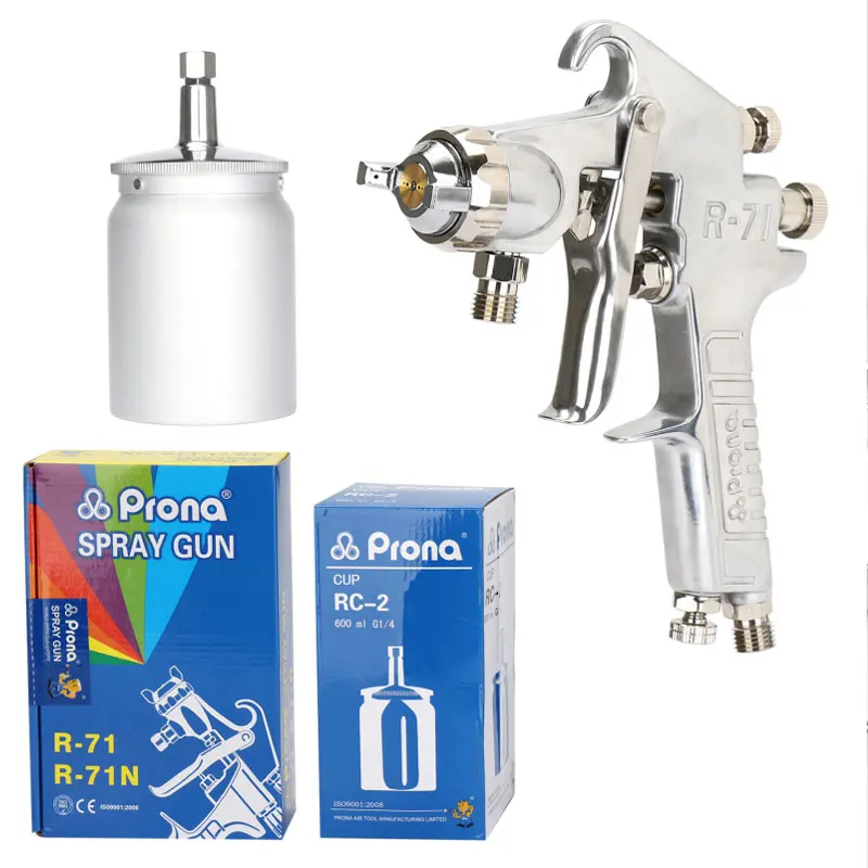 Pistolet malowane farbą w sprayu Prona R71 (grawitacja, ssanie, typ podawania ciśnienia do wyboru) inny rozmiar dyszy R-71 pistolet na sprężone powietrze