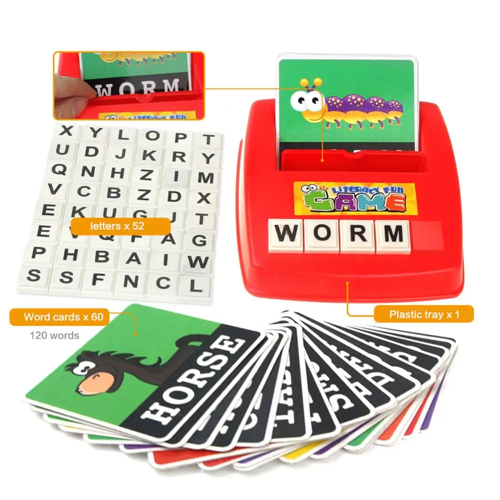 Matching Letter Game Alphabet Reading Spelling Words Objects Number Color Recognition Educational Learning Toy for Preschooler K