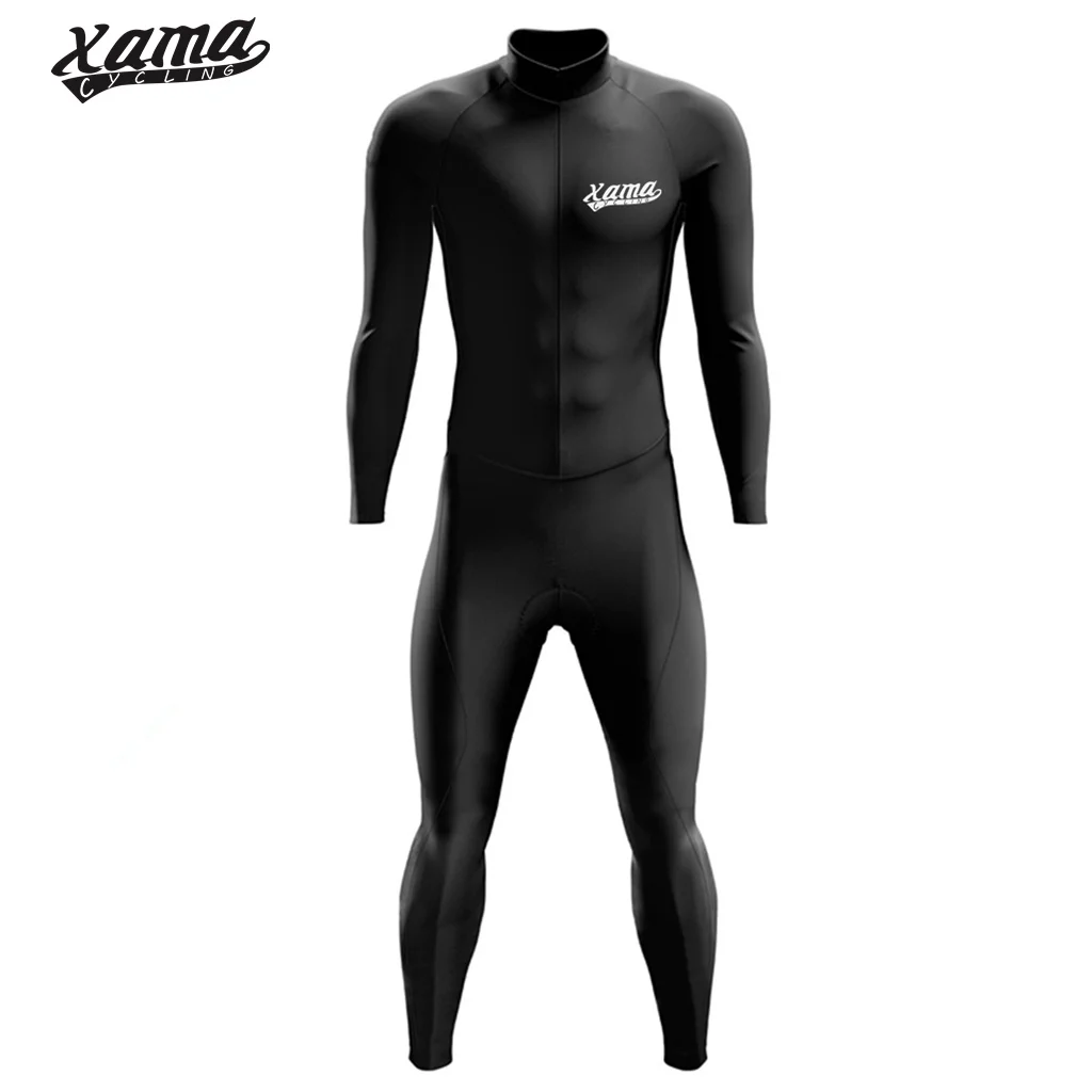 

XAMA men's Triathlon Tight Cycling Jumpsuit Long Sleeve Trousers Bicycle Jersey Sets Riding Racing Skinsuit MTB Roadbike Suit