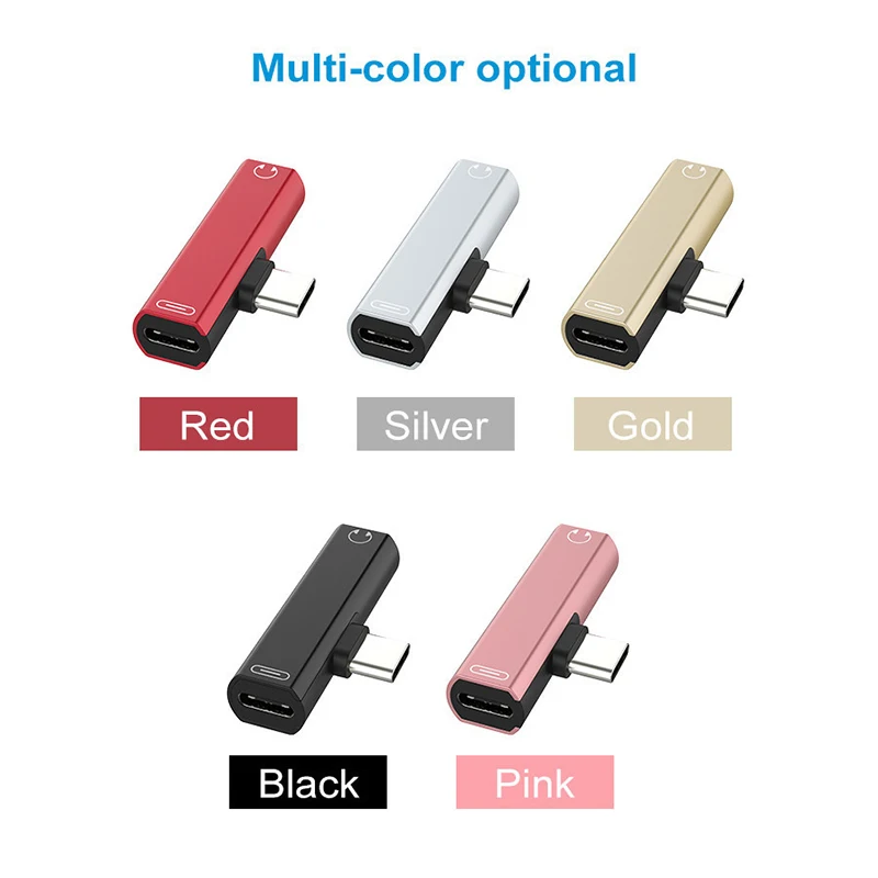 2 in 1 Audio Adapter for Xiaomi Huawei Type C to 3.5mm Jack 3 5 mm Dual Headphone Charging Cable Splitter AUX Cable Connector