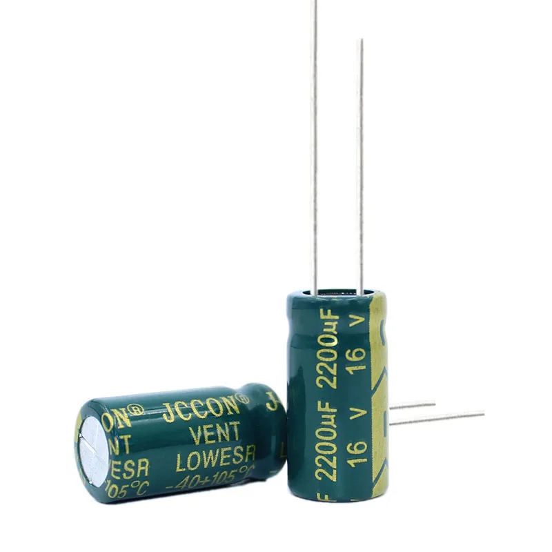 

10pcs High frequency low resistance aluminum electrolytic capacitor 16v2200UF 2200uf16v volume: 10x20