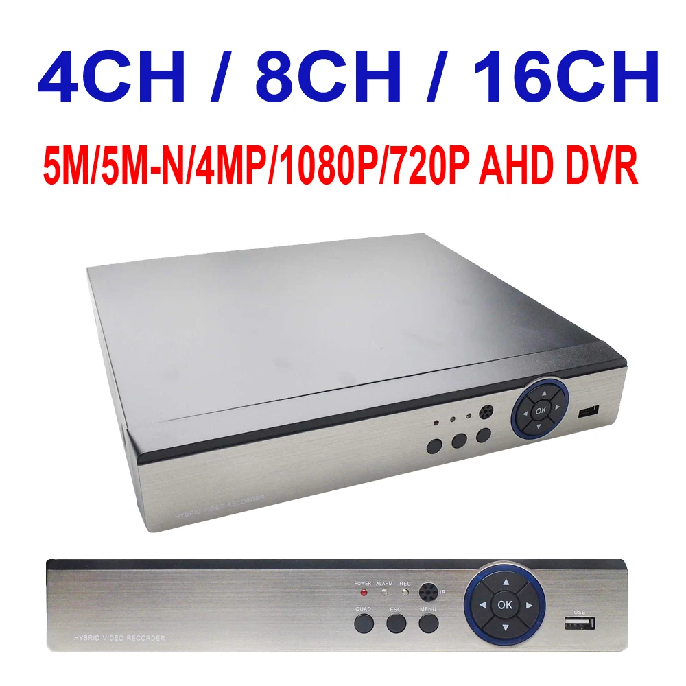 

5M AHD Hybrid DVR 4CH 8CH 16CH 5MP 4MP 1080N 720P Video Surveillance Security CCTV Recorder HD For Analog AHD CVI TVI IP Camera