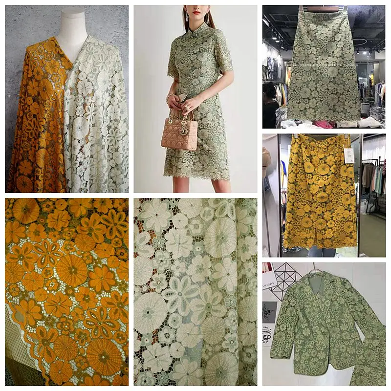 

Высококачественное двухцветное кружевное женское платье, юбка Cheongsam, ткань для шитья автомобиля, костяная ткань