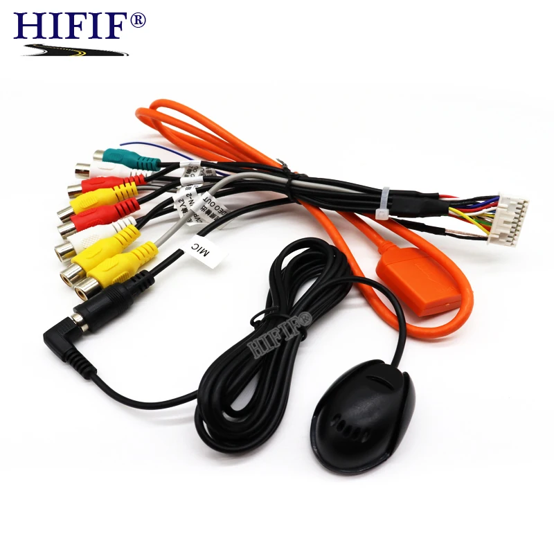 RCA,สาย GPS,กล้องด้านหลัง,4pin & 6pin สาย USB,กล้องสำหรับ Android วิทยุ