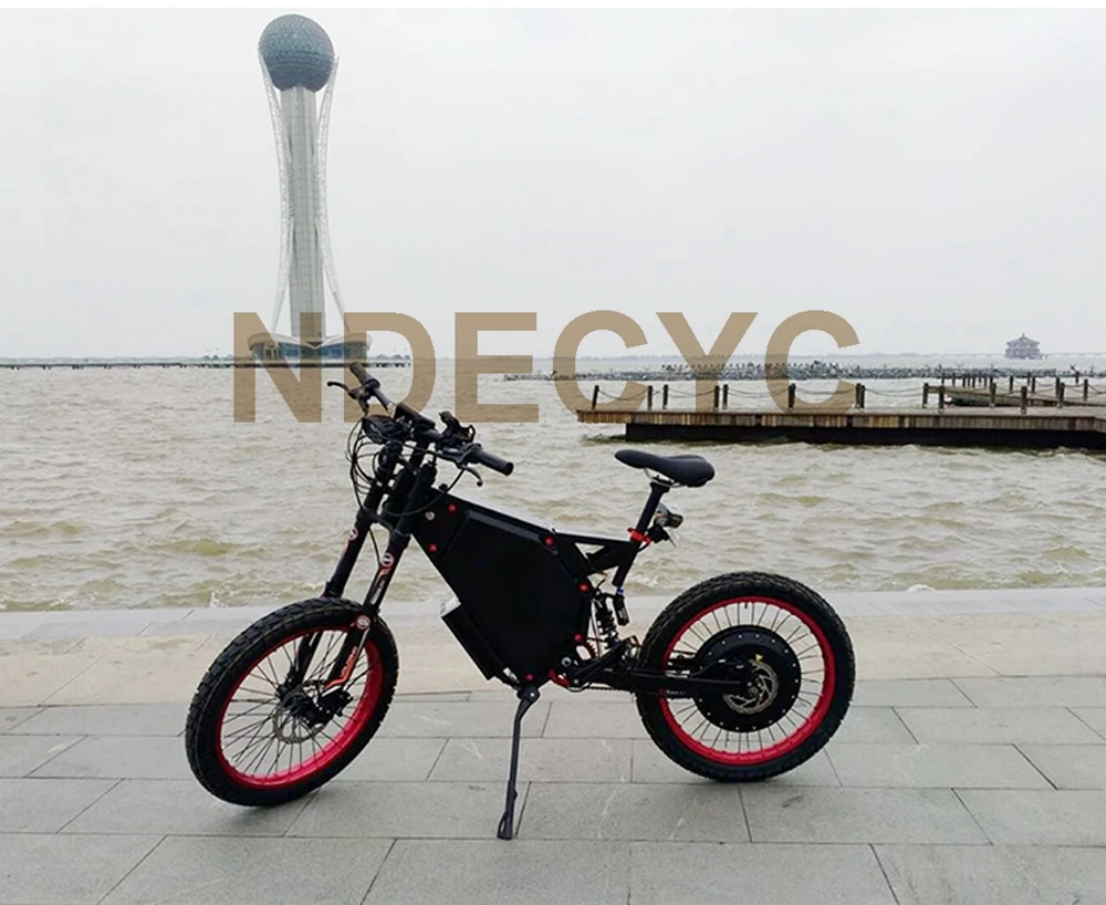 US Stock NBpower Enduro Ebike Frame, Black Stealth Bomber Frame for 3000W/ 5000W/8000W Motor Electric Bicycle Inside Battery