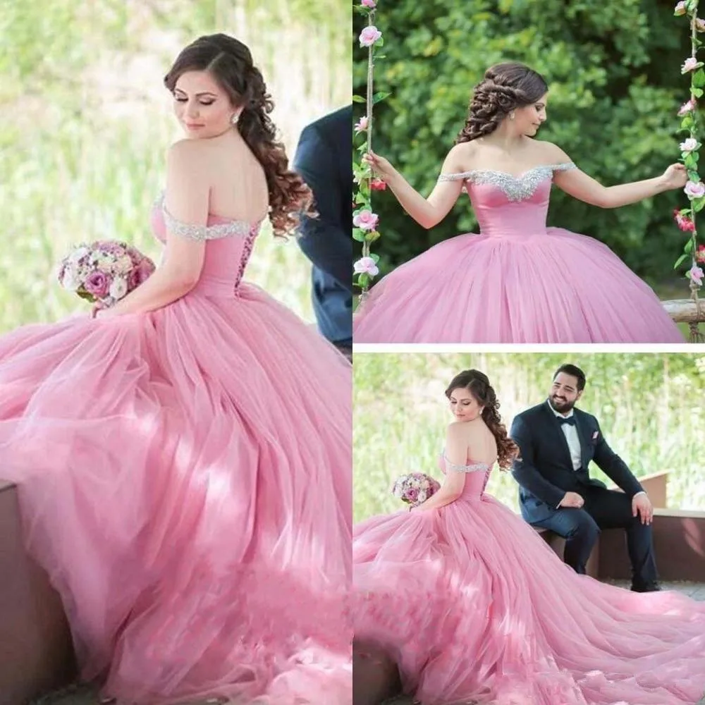 2020 розовые платья Quinceanera сексуальные с открытыми плечами Элегантные Формальные платья