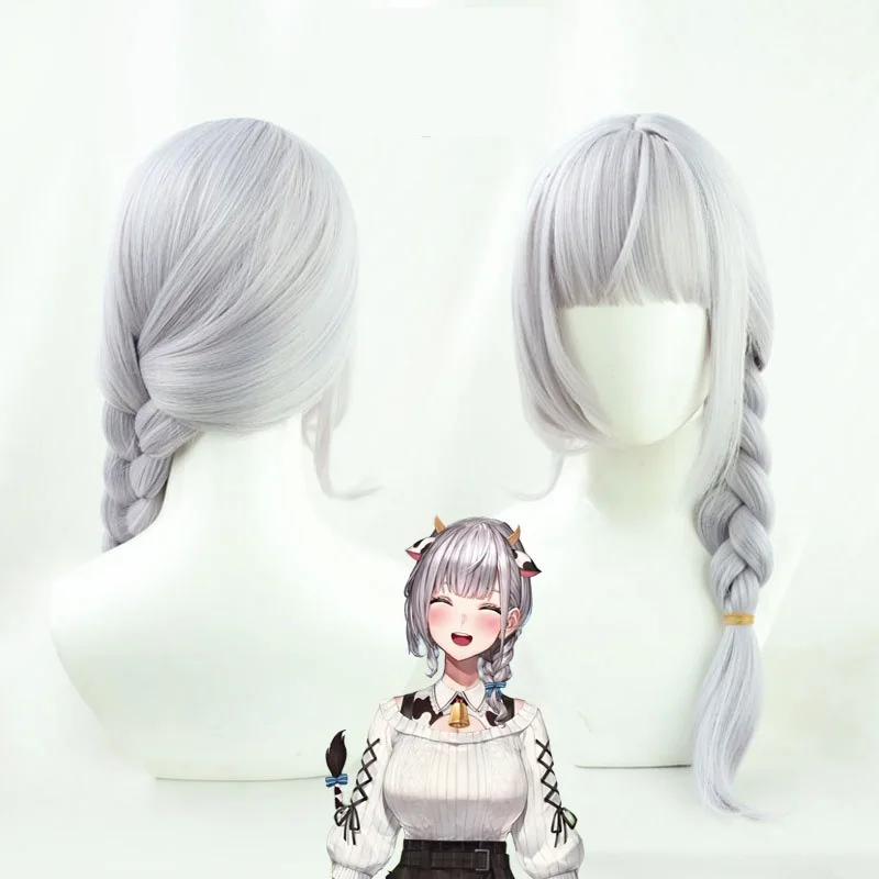 4 tipos de Peluca de VTuber Shirogane Noel, Cosplay de Hololive Fantasy Youtuber para niñas, peluca de cabello resistente al calor