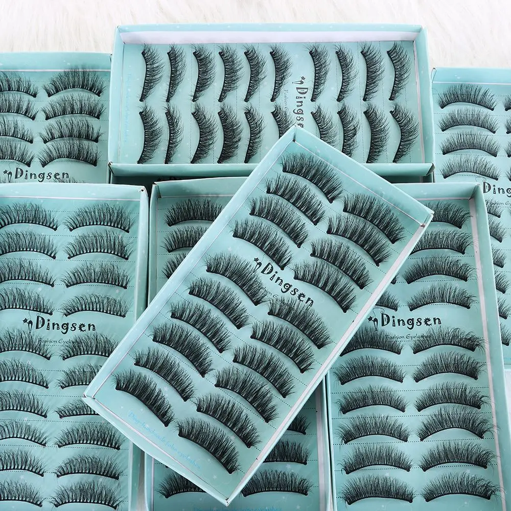 10 Pairs 3D False Eyelashes Super Soft Ultra-wispies Fluffy Lashes Natural Long Eye Lashes Extension Handmade Cruelty-free