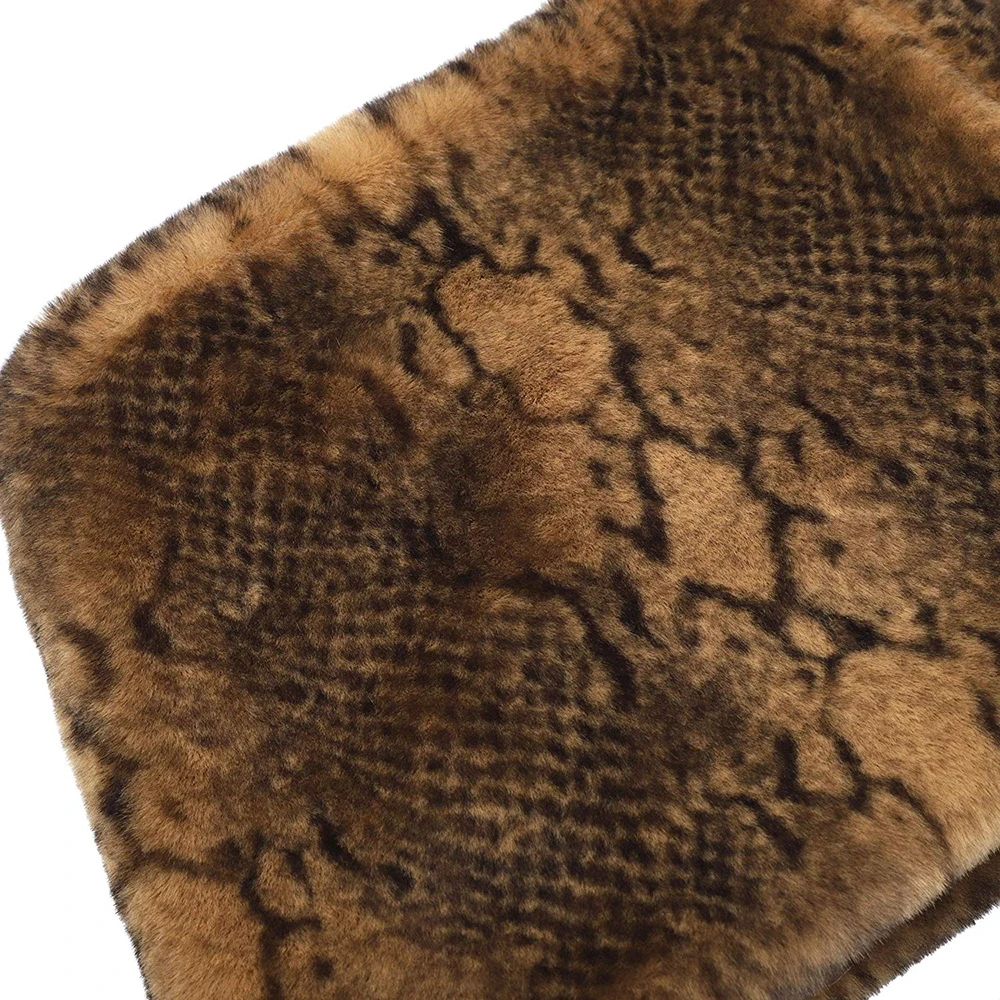 Women\'s Winter Snakeskin Print Faux Fur Infinity Scarf Warm Neck Warmer Scarfs