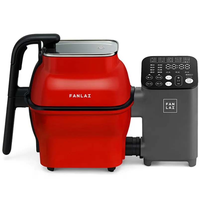 Автоматическая электрическая вок для жарки для мешалки 220 В, л, умный бытовой антипригарный робот для приготовления пищи, вок с несколькими ...