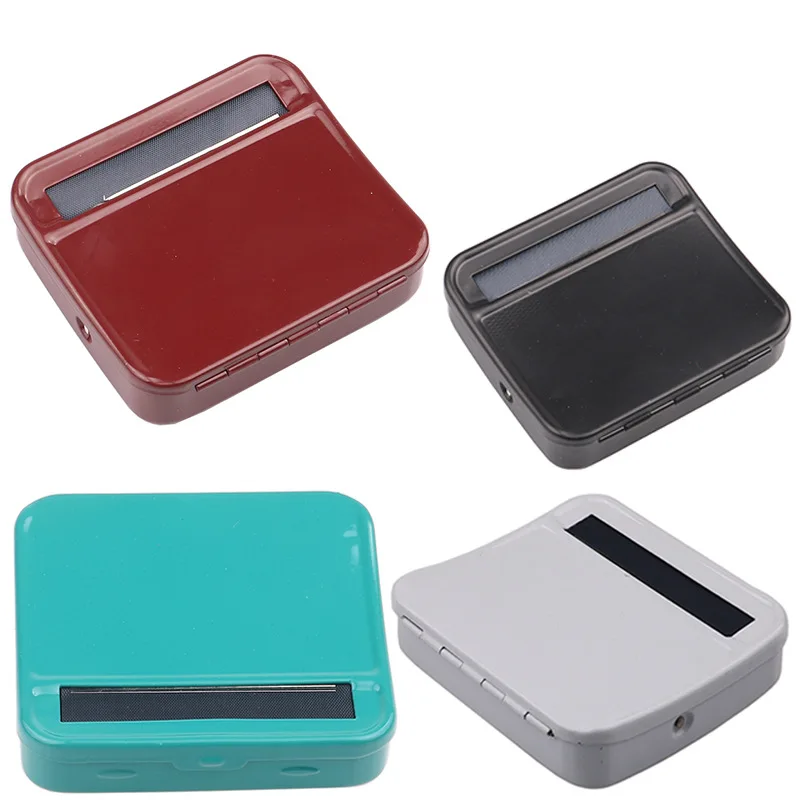 70mm Red/Blue/Black/White Metal Automatic Tobacco Smoking Smoke Roller Rolling Machine Box Case Cigarette Maker