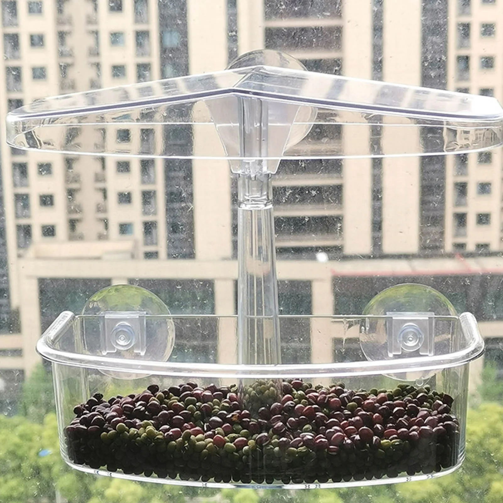 Bird Feeder Transparent Window Viewing Bird Feeders Tray Birdhouse Pet Water Feeder Suction Cup Mount House Type Bird Feeder