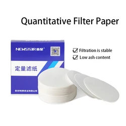 Papel de filtro cuantitativo de laboratorio, análisis cuantitativo preciso, papel de prueba de velocidad rápida/media/lenta, 100 unids/lote