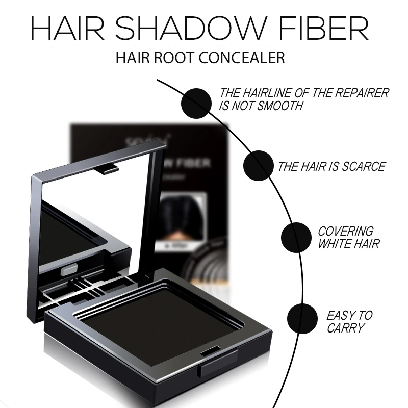 Sevich 5 Colors 12g Hair Shadow Powder Waterproof Hairline Edge Control Powder Root Cover Up Dark Brown Hair Concealer With Puff