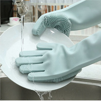 1 pair Cleaning Gloves Kitchen Silicone Glove Magic Dish Washing Glove Household Scrubber Rubber Kitchen Clean Tool gadgets