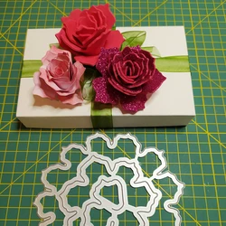 3D Big Rose Flower Frame Craft Dies Metal Cutting Dies Stencil for DIY Scrapbooking Photo album Paper Card Making Decorative