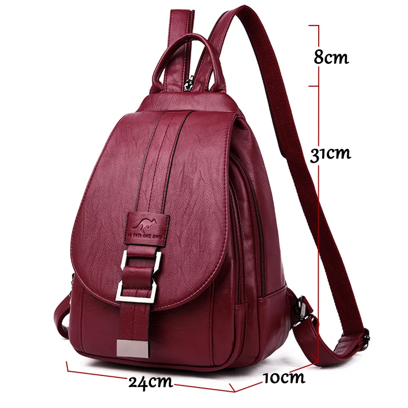 Designer Multifunctional Backpacks Women Fashion Anti theft Leather Travel Backpack Large Capacity School Bags for Teenage Girls