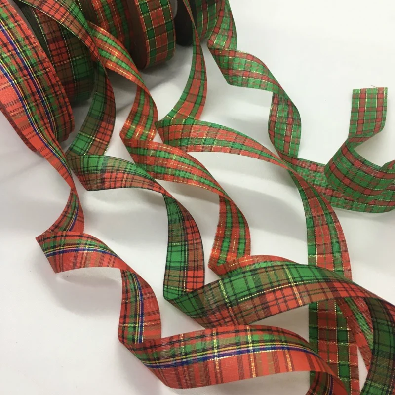 Nastro Tartan natale percalle tessuti scozzesi 10Y 2.5cm per fiocchi artigianali fatti a mano vacanze di nozze Deco regalo confezione floreale