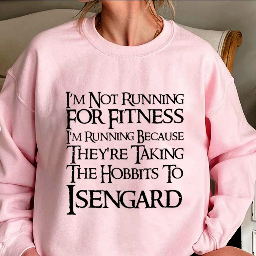 I'm Not Running for Fitness Sweatshirt King Graphic Sweatshirt Running Shirt Fitness Tee Unisex Autumn Winter Hoodie Sweatshirt