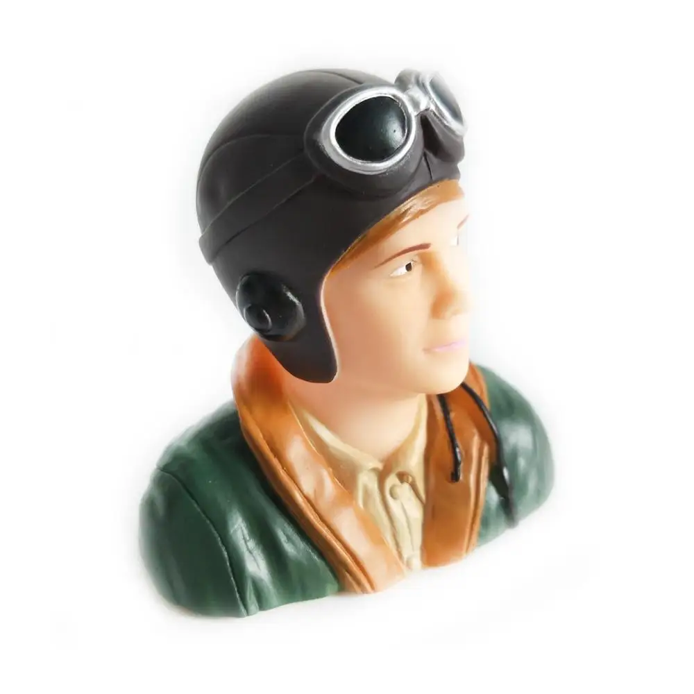 Figura piloto modelo RC da Segunda Guerra Mundial escala 1/6 e 1/9 para avião de asa fixa em escala verde militar