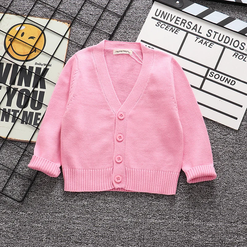 New Kids Autumn Winter Sweater cotton Baby Boys Girls Cardigan Tops Children V-Neck Long Sleeve Christmas Causal Clothes