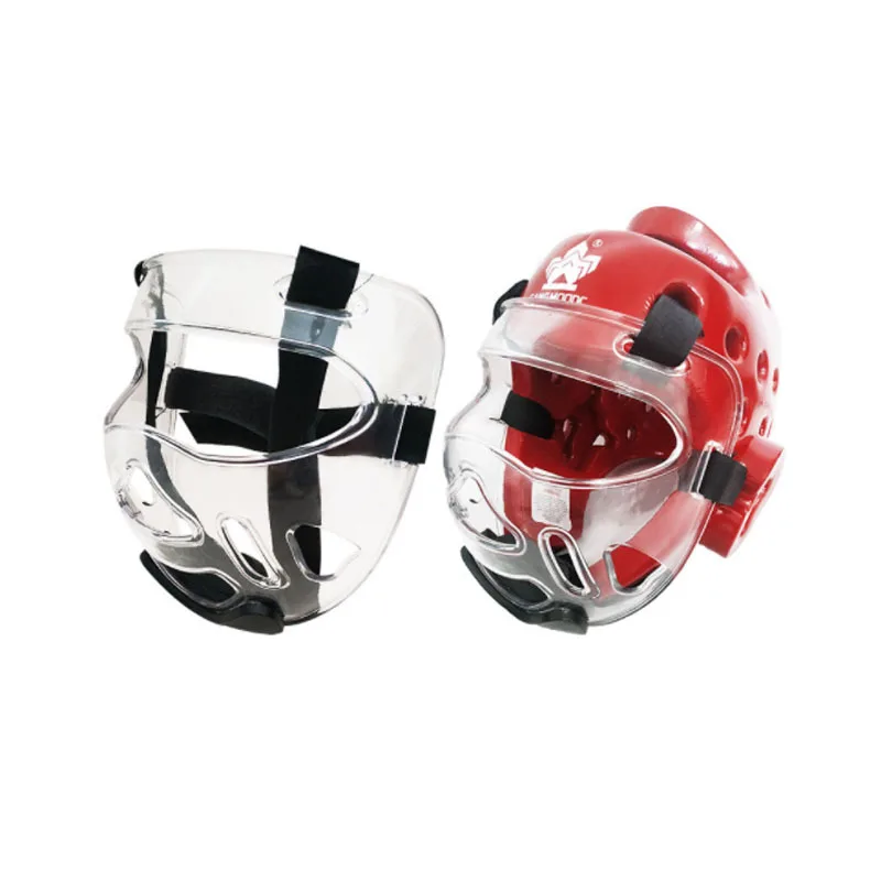 Karate Boxing Face Head Protection Helmet Mask Detachable Taekwondo Helmet Protector Face Head Protecter Transparent Mask Helmet