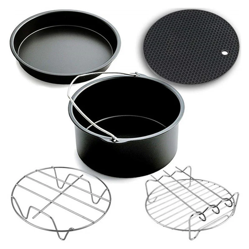 Air Fryer Accessories Kitchen Home 6/7/8/9 Inch Set Basket Grill Suitable For 10 Piece Set 3.2QT-5.8QT Baking