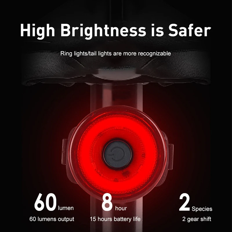 USB Rechargeable Bike Light MTB Bicycle Front Back Rear Taillight Cycling Safety Warning Light Waterproof Bike Flashligh Lamp