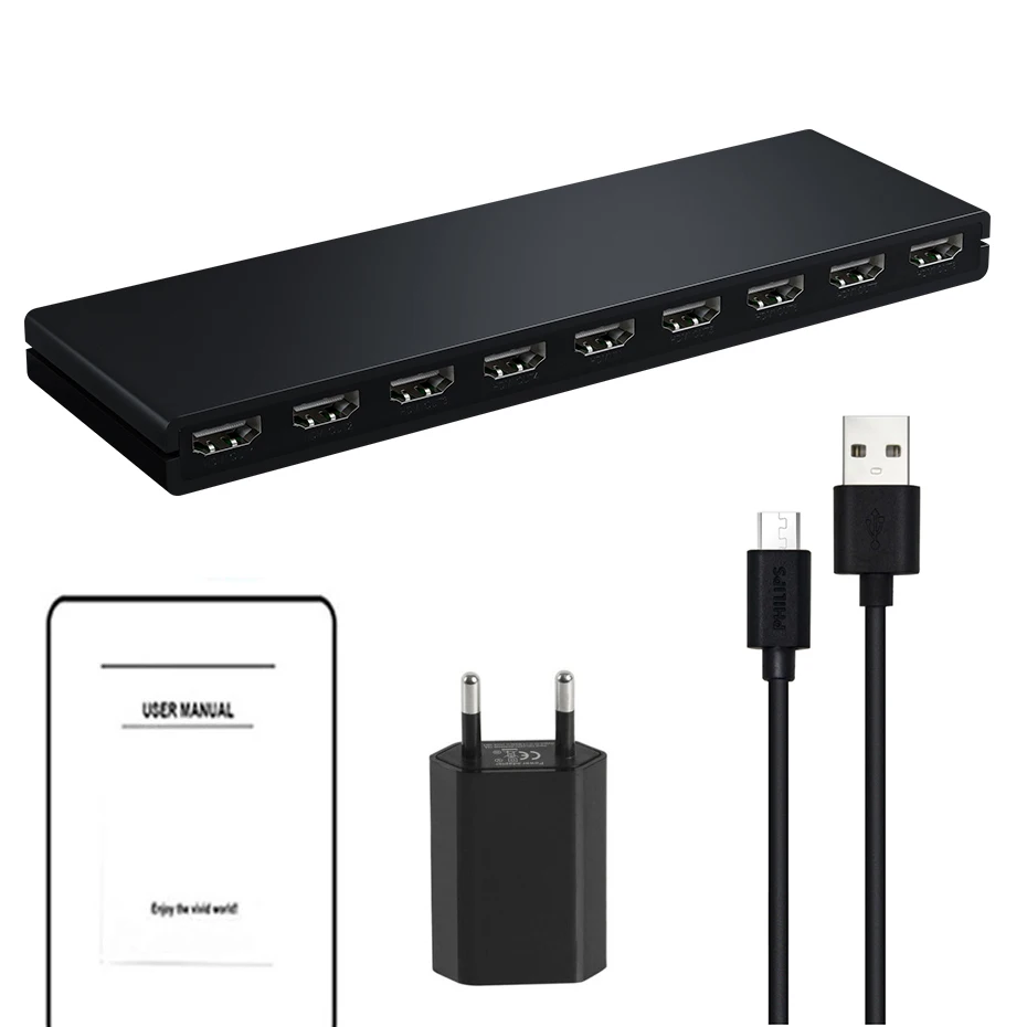 Hdmi Splitter 1X8 4K 30Hz 8-Poort Hdmi Splitter Distributeur 1 In 8 Uit Splitter Hdmi Voor Ps5 Ps4 Xbox Apple Tv Hdtv Monitor Hdmi