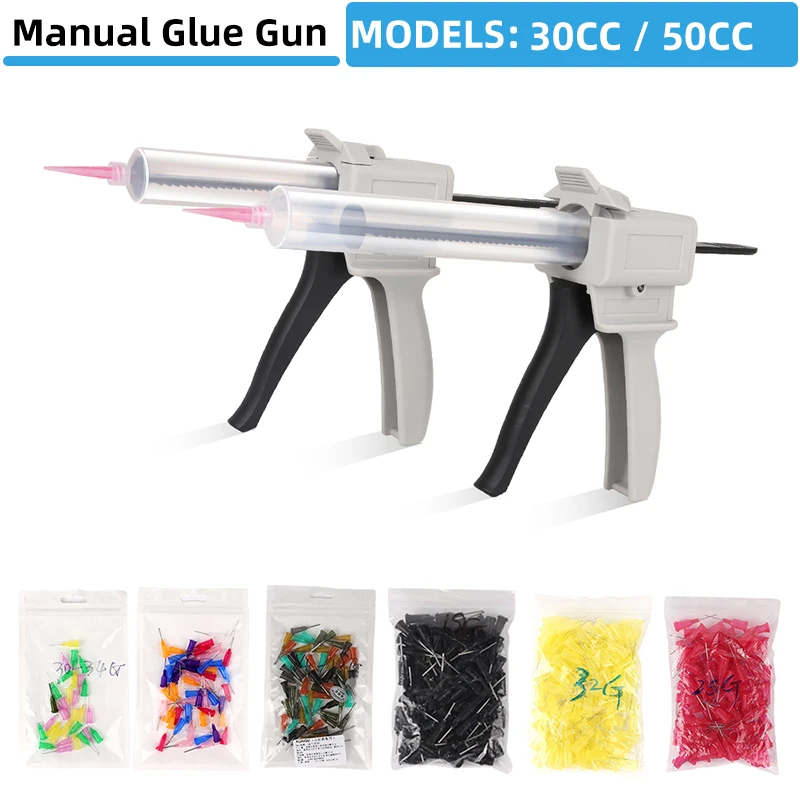 30CC 50CC Manual Glue Dispenser 30ML50ML Single Liquid Glue Gun Applicator Manual Dispensing Tool Pusher Caulking Gun 