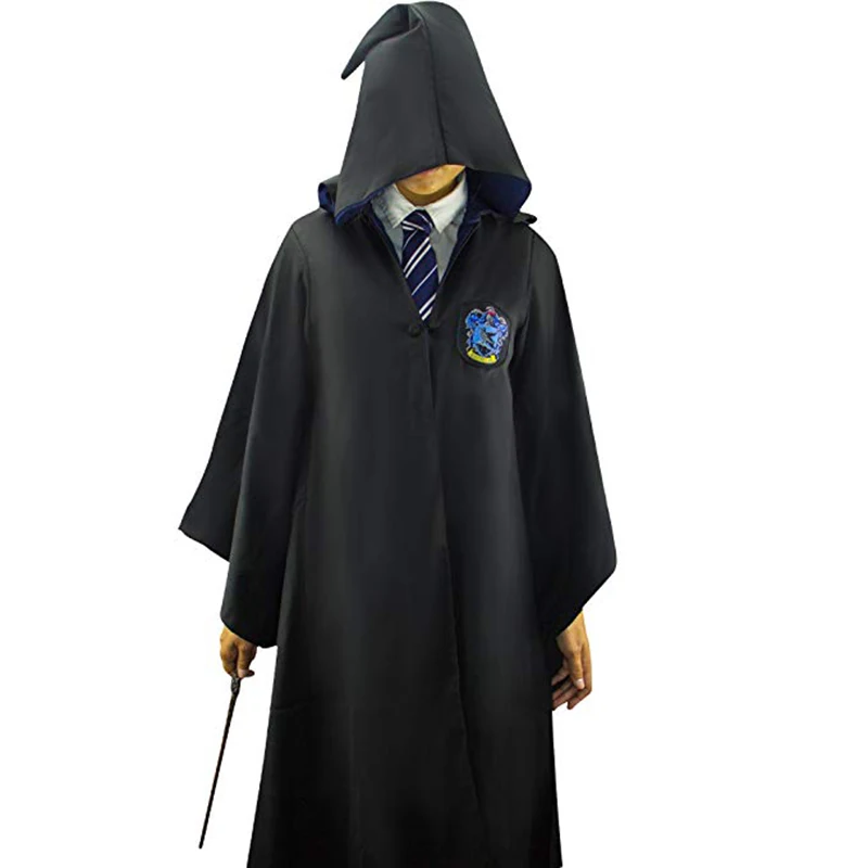 Dzieci dorośli szata kostium z płaszczem dla dzieci mężczyźni kobiety Harried Potter hermiona magiczna szata Cosplay kostium na Halloween akcesoria