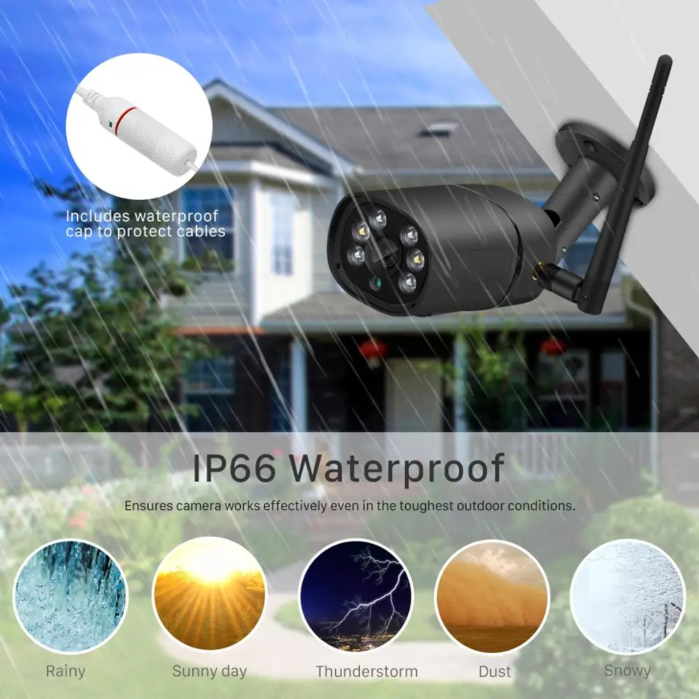 BESDER 2MP HD Outdoor Bullet IP Camera IR Night Vision Wireless WiFi Camera With TF Card Slot Two Way Audio 1080P Ai CCTV Camera