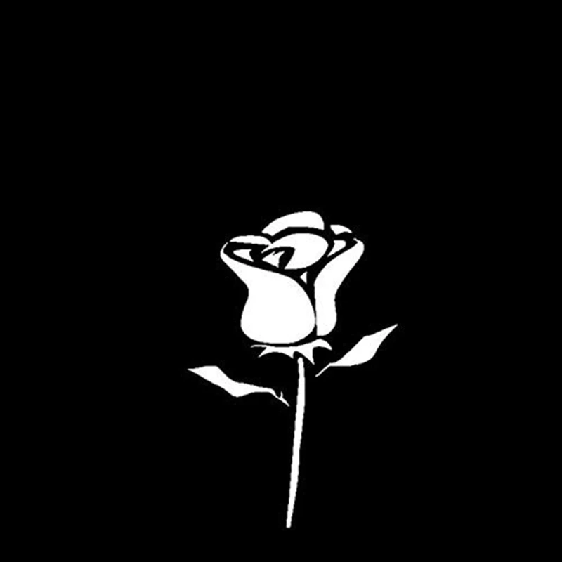 Rose flower Car Sticker Romantic Decor Removable Black/White AL529