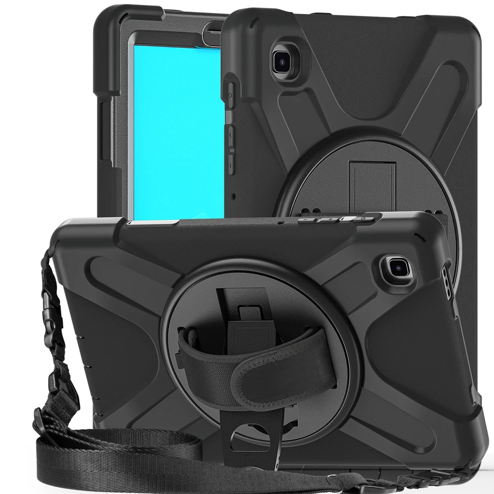 

8.7'' Tab A7 Lite Tablet Cases For Samsung Galaxy Tab A7 Lite Case T225 T220 T227 Cover Rotate Hand Strap PC Stand Silicon Shell