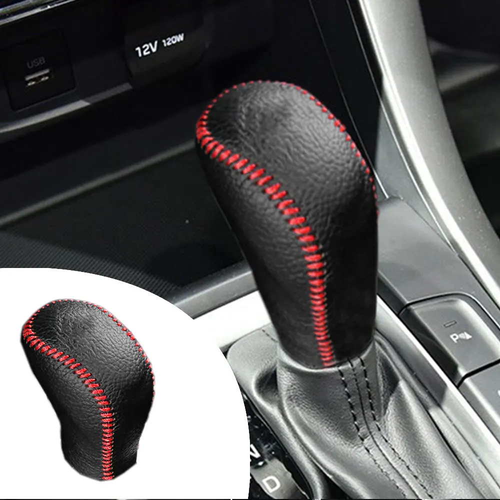 

Non-slip Leather Gear Shift Knob Cover AT For Hyundai Elantra 2012-2015 MISTRA 2014-2017 Automatic Shift Lever