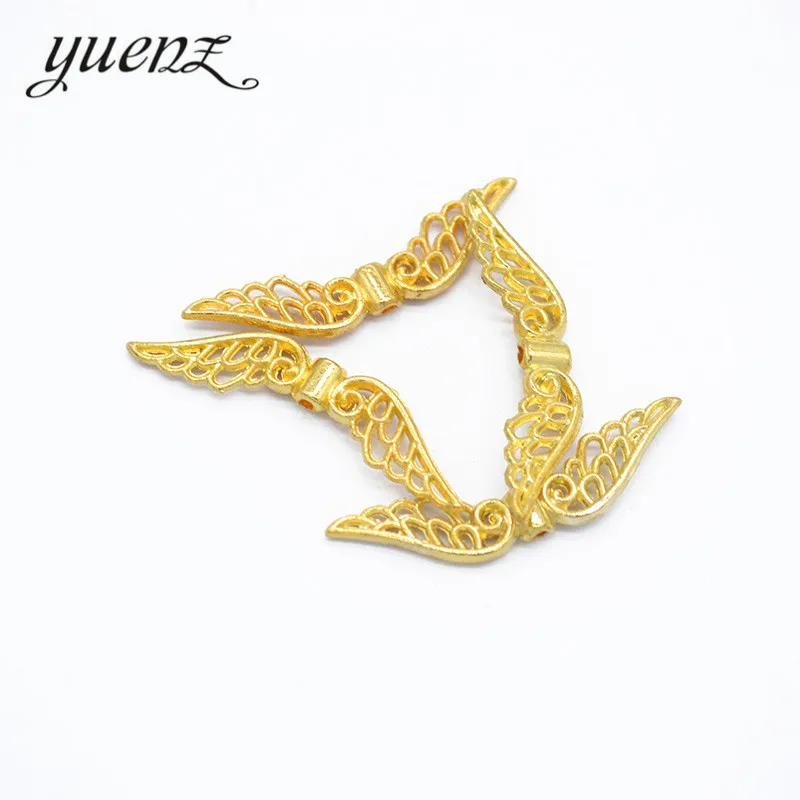 YuenZ 25pcs 5 colour Antique silver Plated Charms wing Small hole beads Pendants for Jewelry Making DIY Handmade 31*8mm D436