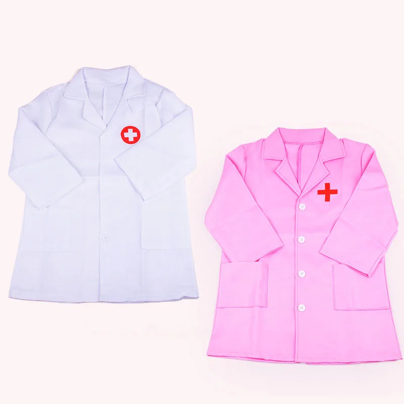 Fantasia de médico infantil para halloween, uniforme de enfermeira, cosplay, jardim de infância, casaco de hospital com touca