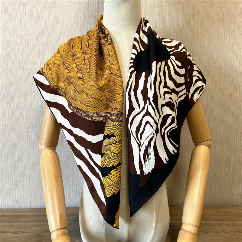 Hand-rolledPegasus Angel Wings Female Twill Square Turban Student 90cm Scarf scarfs for hairmuslim scarf chale femme silk shawls