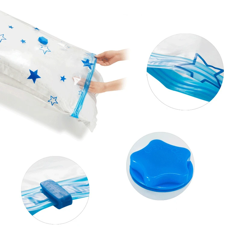 Home Organizer Vacuum Bag Storage Bag Seal Packet With Valve Package Transparent Border Foldable Compressed Travel Saving Bag