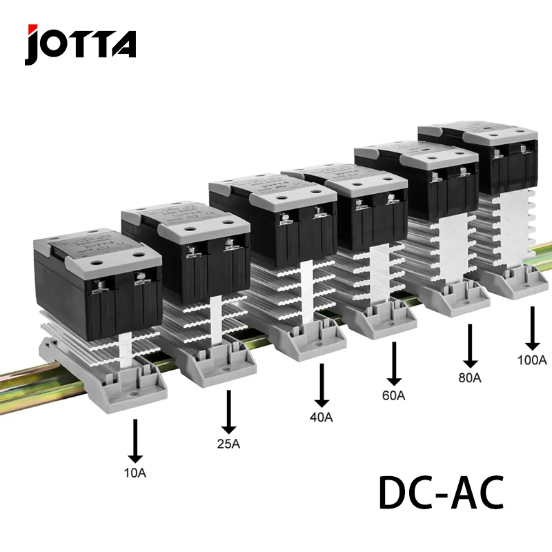 Din Rail Mounted SSR Single Phase Solid State Relay With Heat Sink SSR 10DA 25DA 40DA 60DA 80DA 100DA 120DA