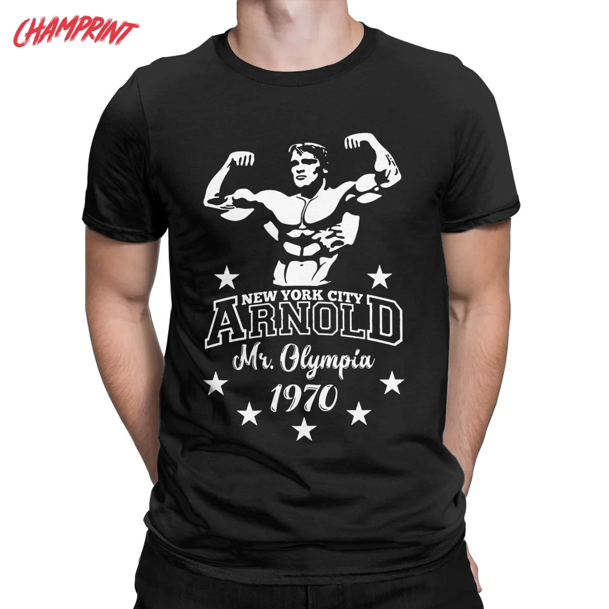 Arnold Schwarzenegger Mr Olympia Men's T Shirt Humorous Tees Short Sleeve Crew Neck T-Shirts Cotton Summer Tops