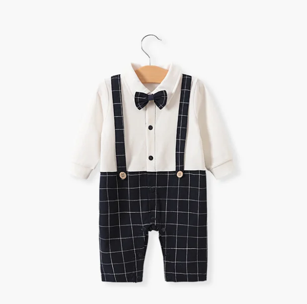 

Newborn Gentleman baby Boys Winter Baby Rompers Infant fleece Jumpsuit for kids new born baby clothes