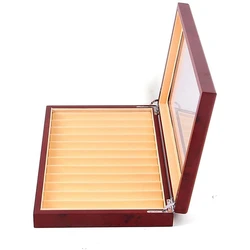 12 Slots Wood Pen Display Box Pen Fountain Storage Box Wood Showcase Organizer