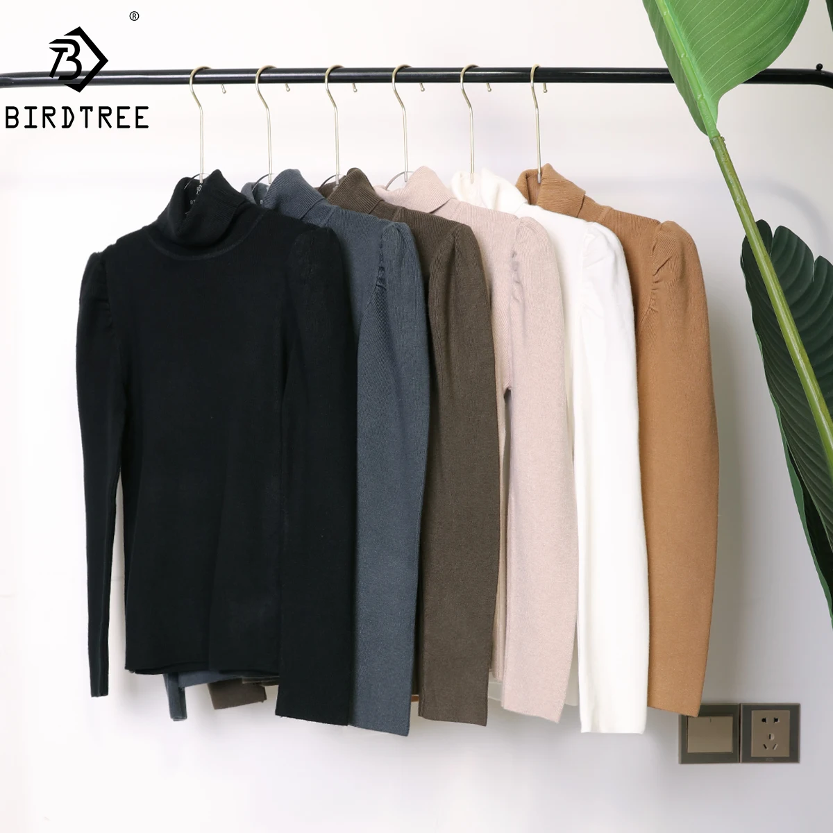 Maglioni dolcevita Basic manica a sbuffo autunno inverno top donna maglione sottile maglione lavorato a maglia maglione morbido Pullover caldo