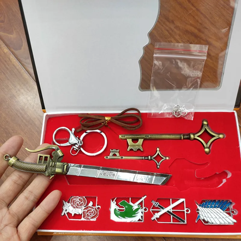 Japan Anime Attack on Titan Toys Set Levi Rivaille Mikasa Ackerman Weapons Sword Props Collection Toys